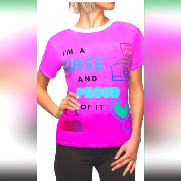 Nurse and Proud of It Woman's Cut and Sew Top - Picture 2 of 6